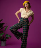 Unique Vintage 1960s Dark Cream Twill Sleeveless Blouse