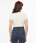 Dangerous Curves Cotton Graphic Fitted Tee