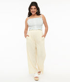 1970s Ivory Wide Leg Pants