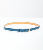 1950s Teal Skinny Leatherette Belt