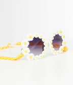 White Daisy Chain Round Sunglasses