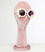 White Daisy Chain Round Sunglasses