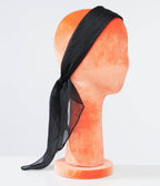 Unique Vintage 1950s Black Chiffon Hair Scarf - Unique Vintage - Womens, ACCESSORIES, HAIR