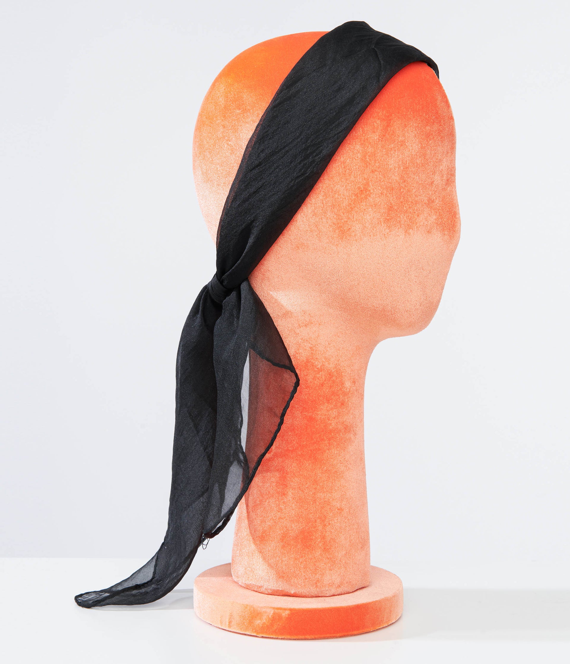 Unique Vintage 1950s Black Chiffon Hair Scarf - Unique Vintage - Womens, ACCESSORIES, HAIR