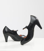 1920s Black Leatherette Mary Jane Pumps