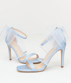 Baby Blue Tulle Bow Stiletto Heels