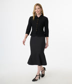 Unique Vintage Black Peplum Jacket