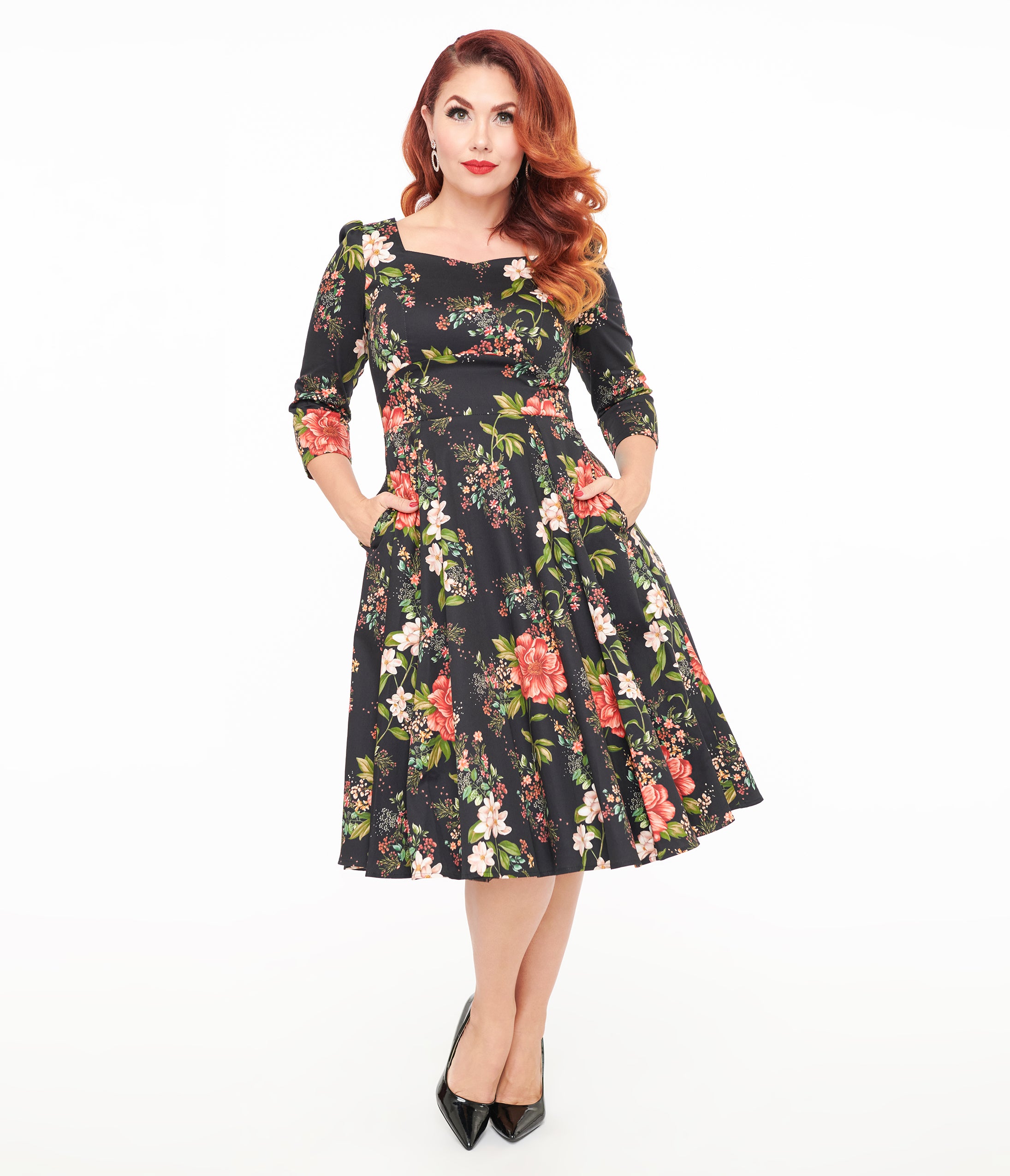 Winter Floral Isla Swing Dress