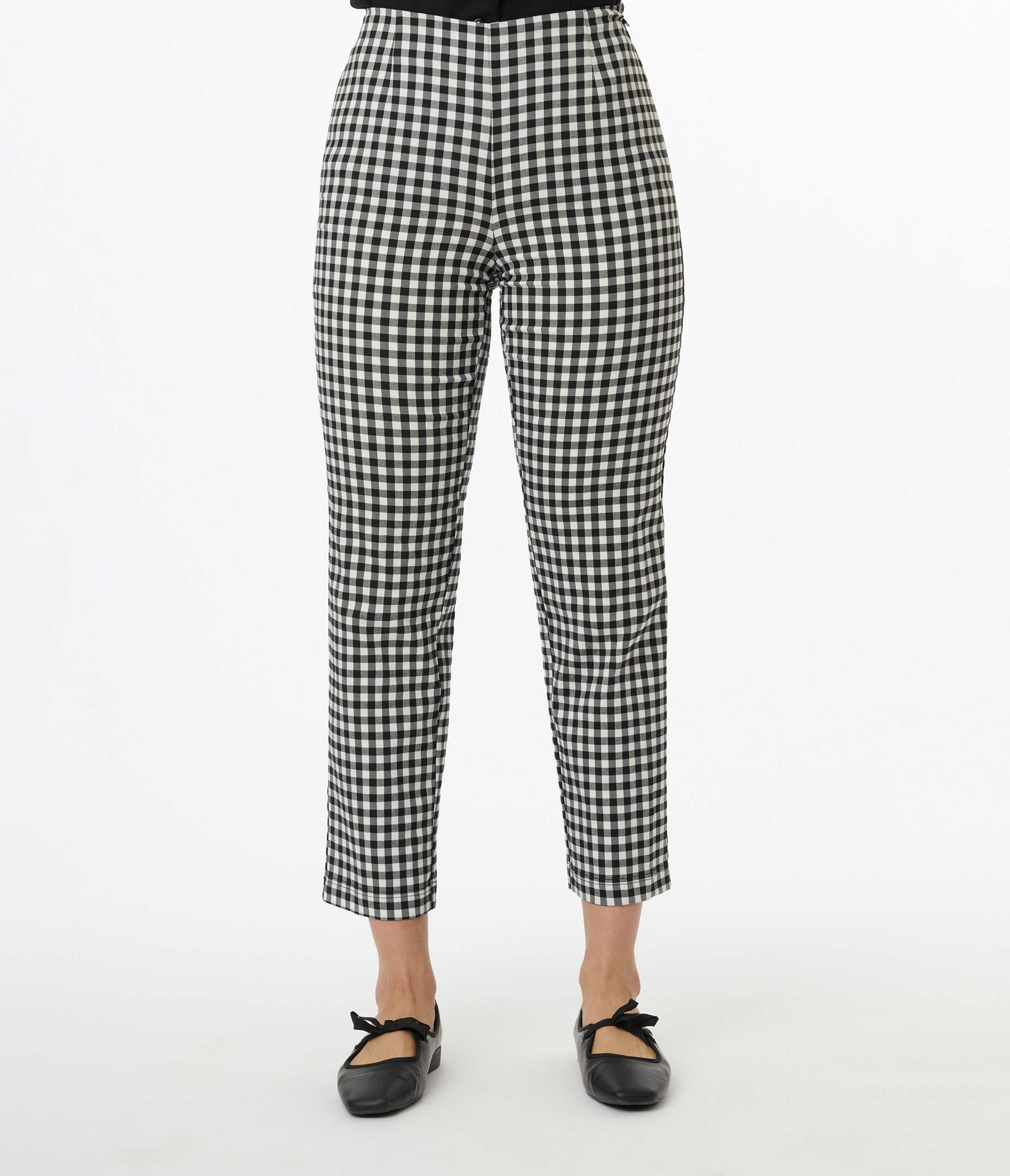 Unique Vintage 1960s Black & White Gingham Cigarette Pants