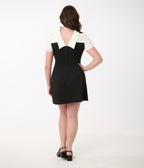 Smak Parlour Black & White Color Block Heart Shift Dress