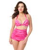 Unique Vintage Pink Shimmer Monroe High Waist Bikini Bottom