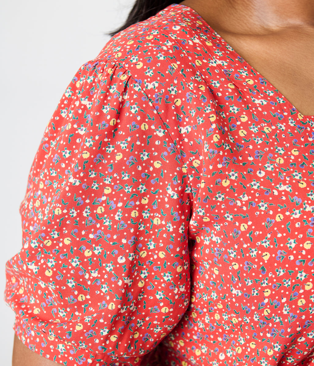 Royal Monk Plus Size Red Summer Floral Eva Bloom Midi Dress