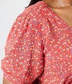 Royal Monk Plus Size Red Summer Floral Eva Bloom Midi Dress