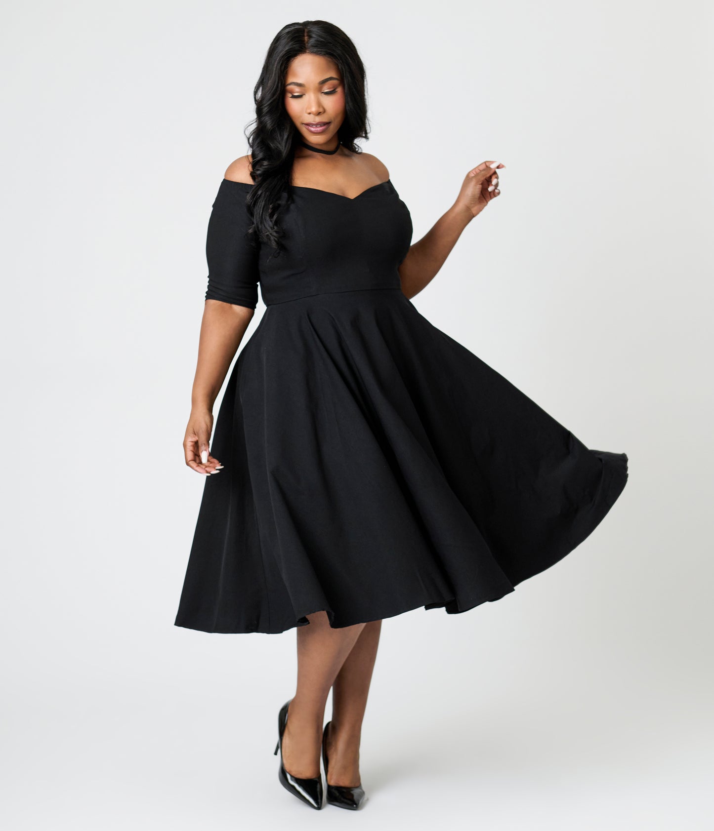 Royal Monk Plus Size Black Amalia Swing Dress