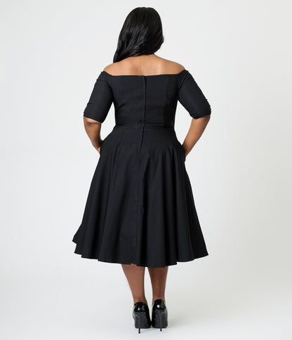 Royal Monk Plus Size Black Amalia Swing Dress
