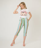 Royal Monk Lollipop Stripe Esme Capri Pants