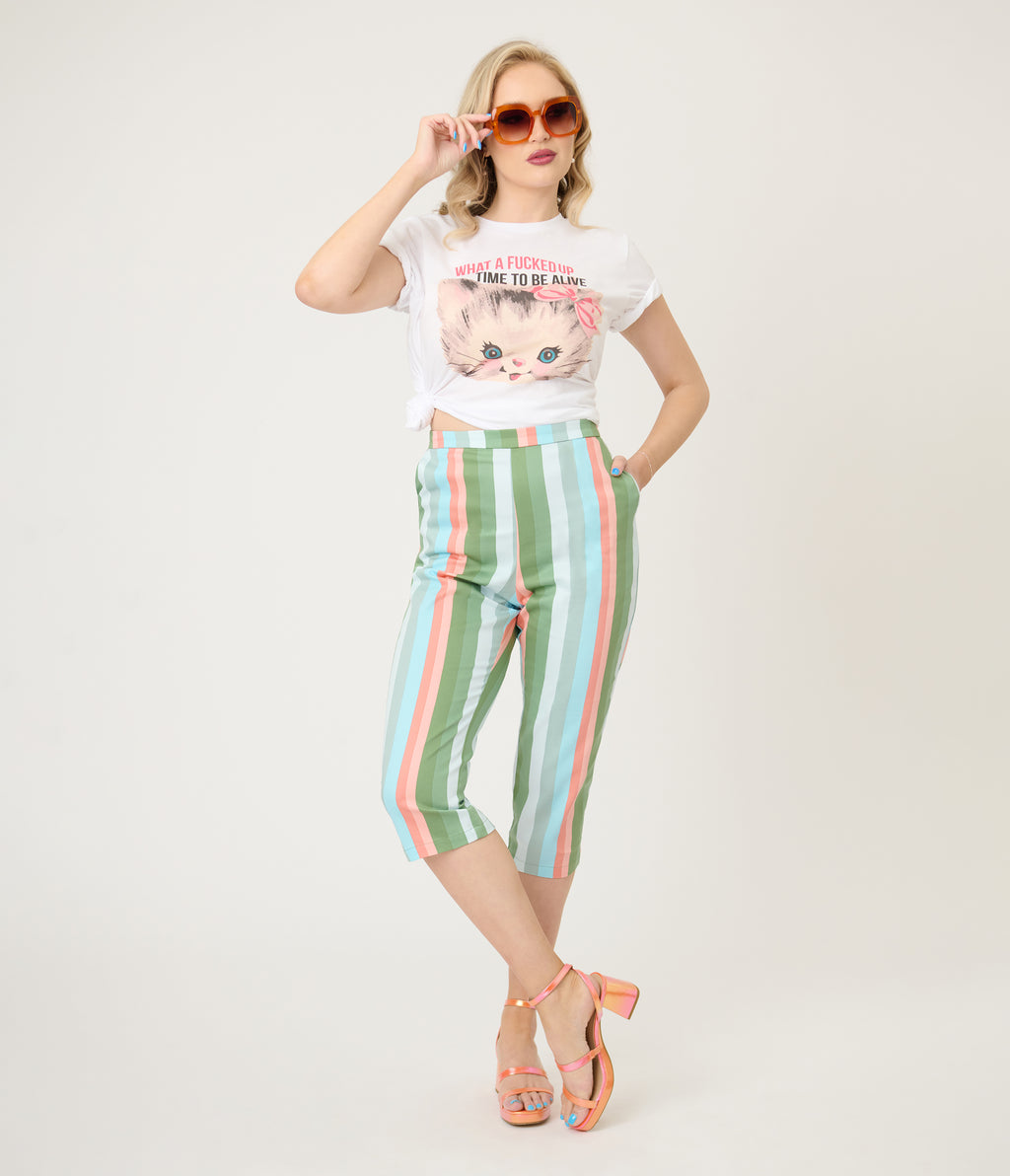 Royal Monk Lollipop Stripe Esme Capri Pants