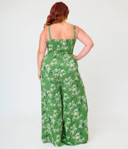 Royal Monk Plus Size Green Bamboo Print Nancy Jumpsuit