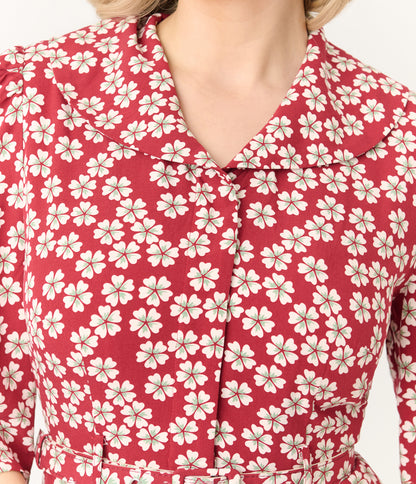 Royal Monk Red Blossom Elodie Midi Dress
