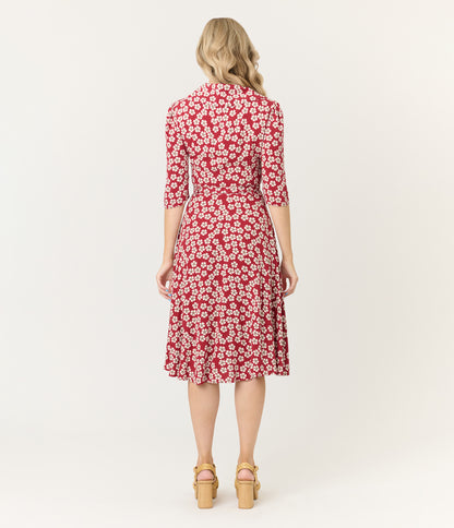 Royal Monk Red Blossom Elodie Midi Dress