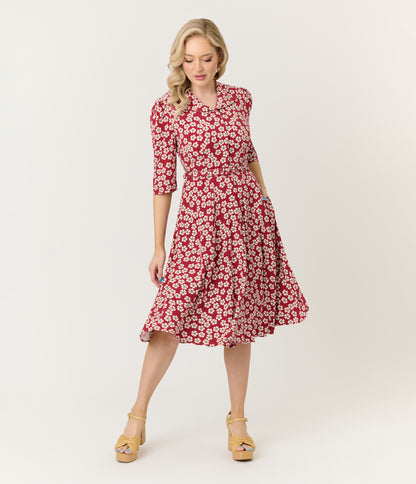 Royal Monk Red Blossom Elodie Midi Dress