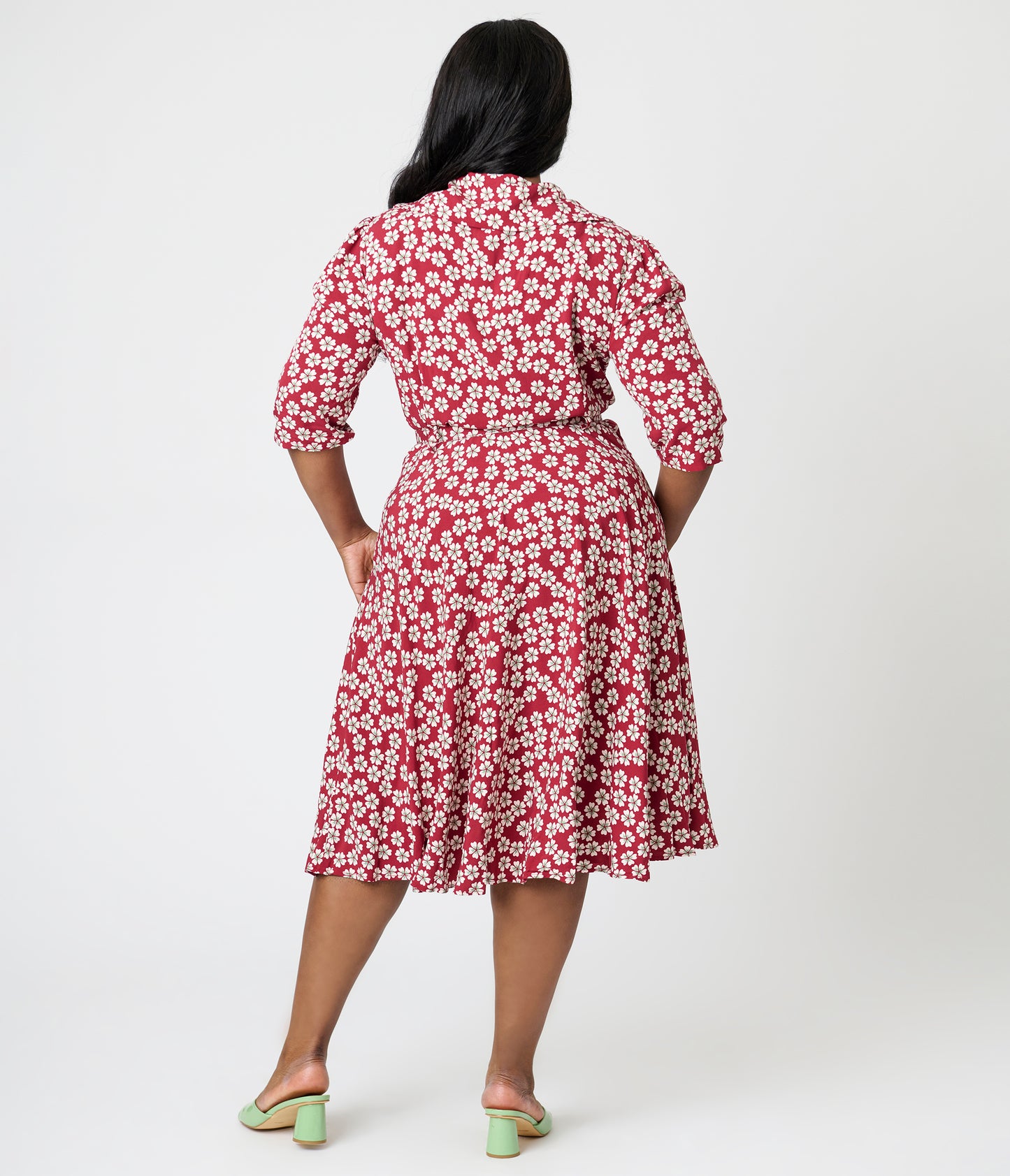 Royal Monk Plus Size Red Blossom Elodie Midi Dress