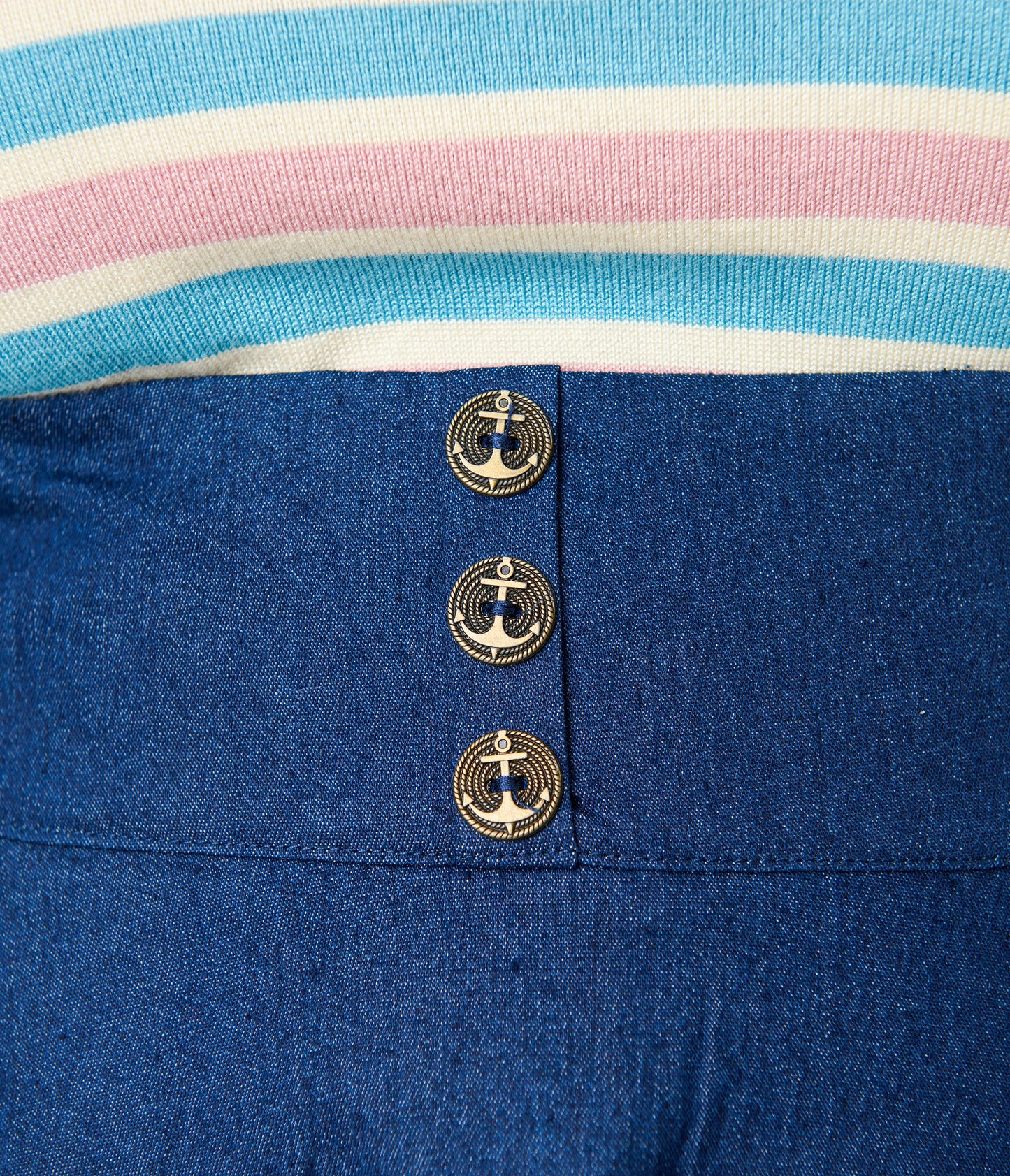 Royal Monk Plus Size Dark Blue Denim Dottie Swing Skirt