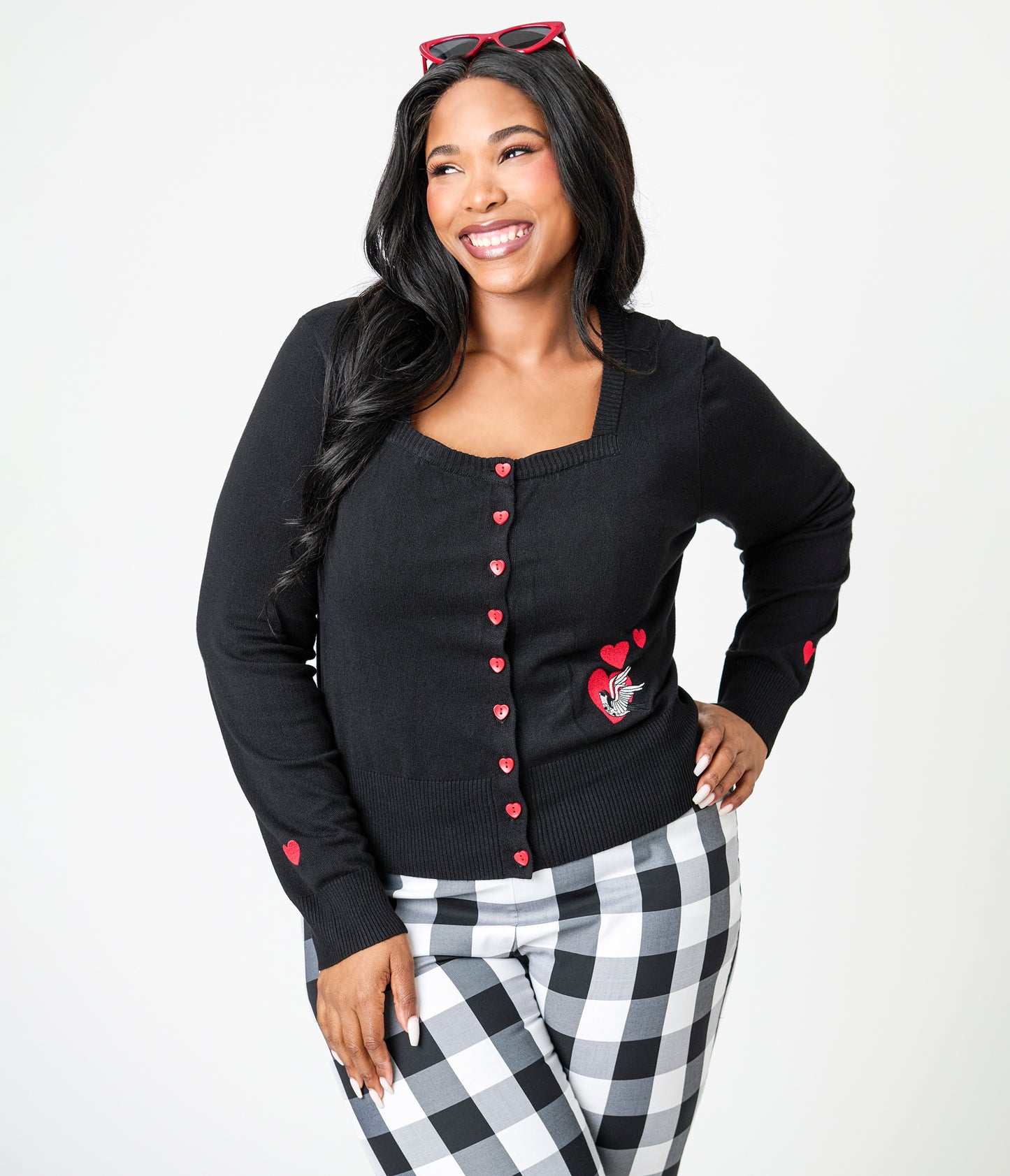 Royal Monk Plus Size Black & Red Annie Love Cardigan