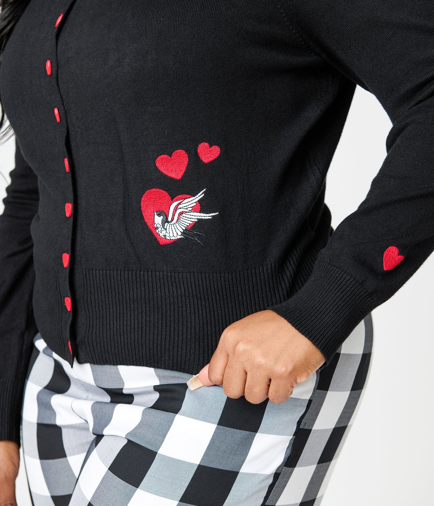Royal Monk Plus Size Black & Red Annie Love Cardigan