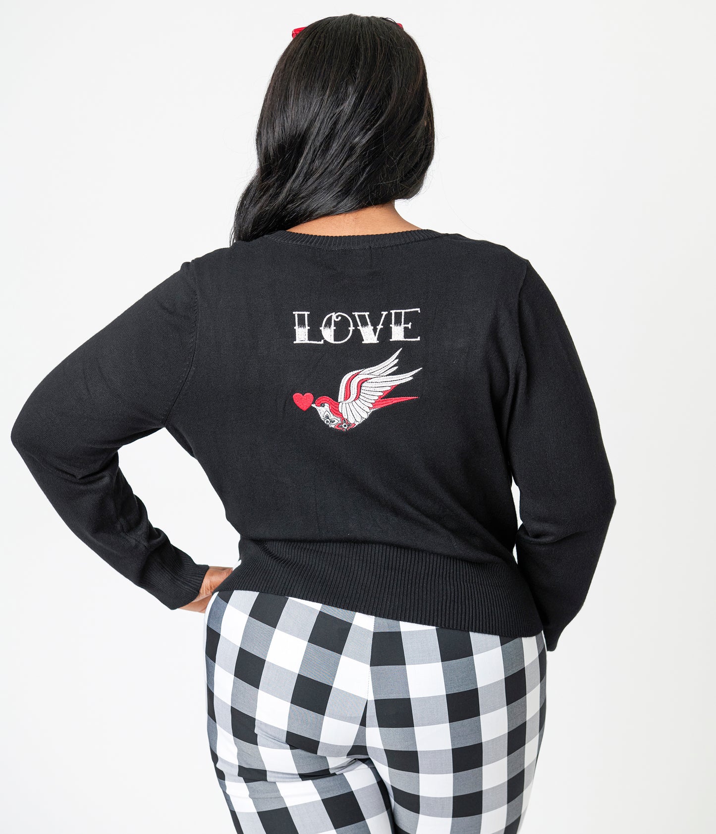 Royal Monk Plus Size Black & Red Annie Love Cardigan