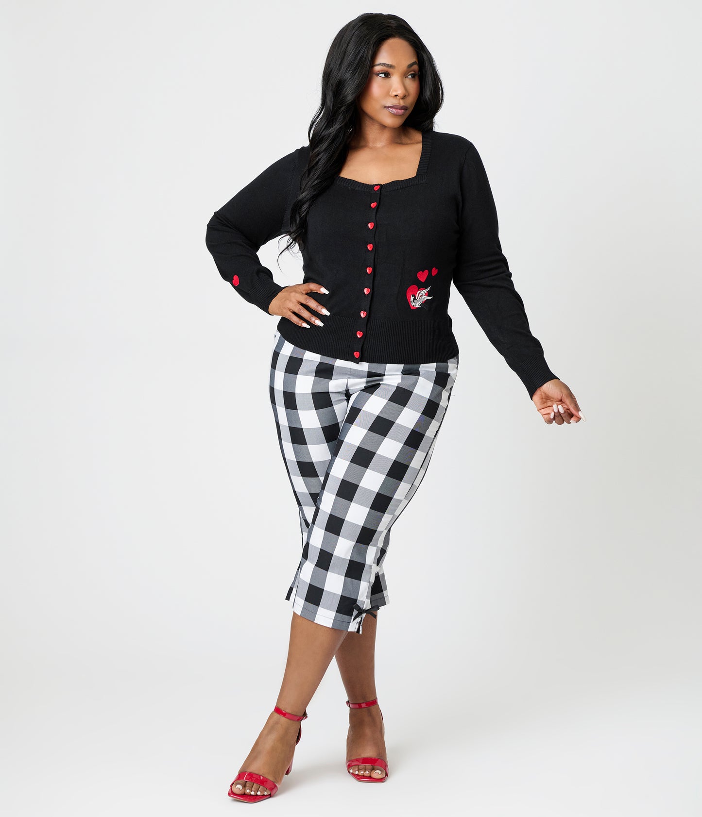 Royal Monk Plus Size Black & Red Annie Love Cardigan