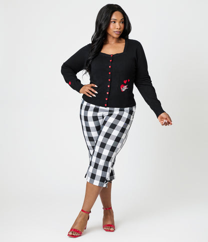 Royal Monk Plus Size Black & Red Annie Love Cardigan