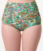 Unique Vintage Green Kaleidoscope Monroe Swim Bottom