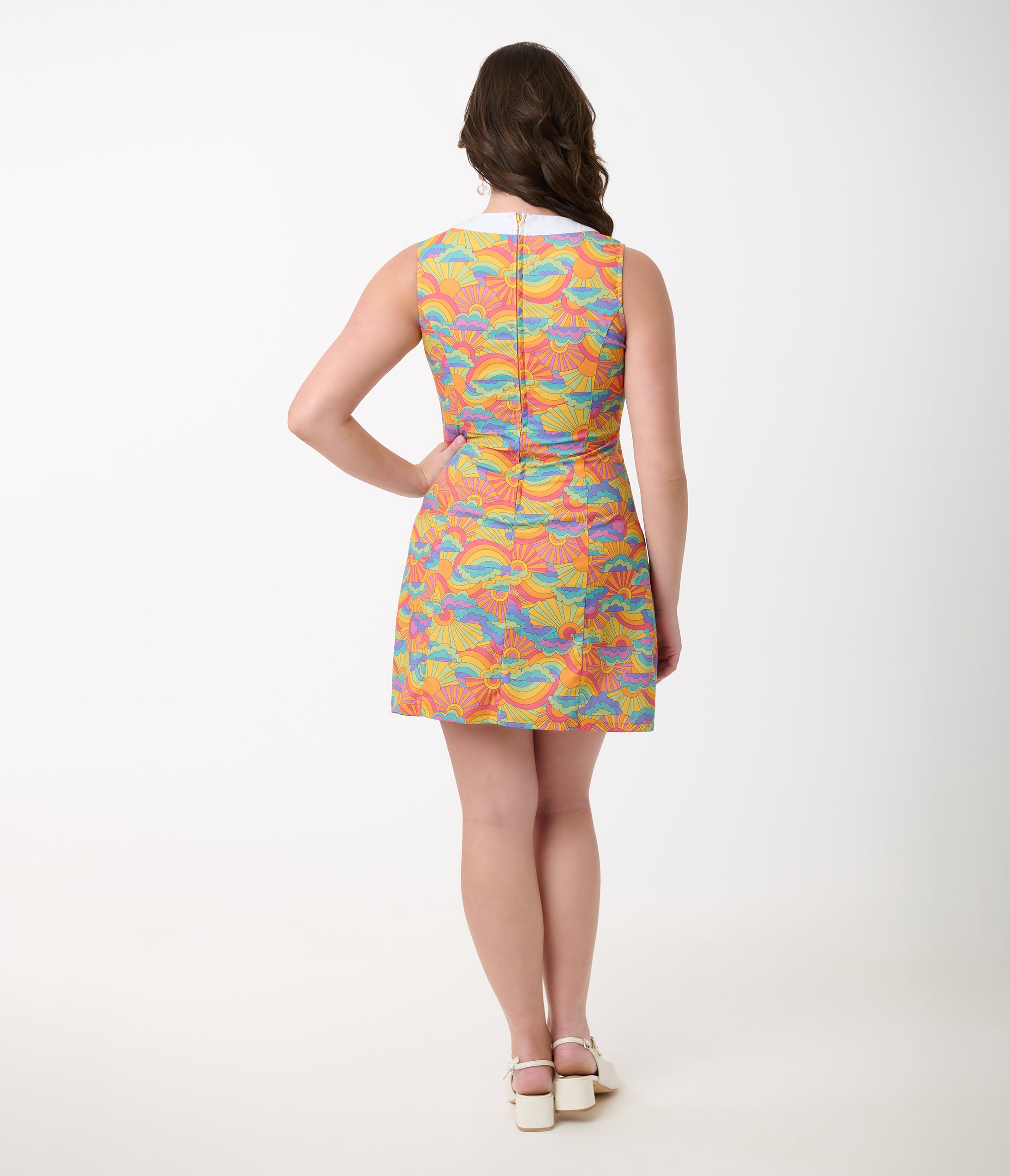 Smak Parlour 1960s Happy Groovy Rainbows Mod Shift Dress