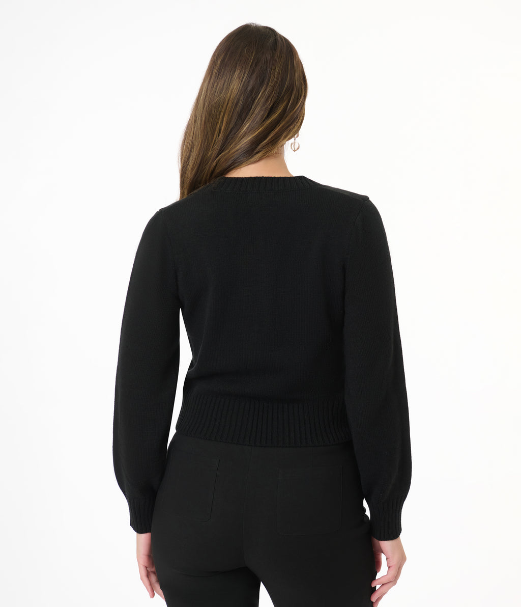 Smak Parlour 1960s Black Monarch Butterfly Cardigan