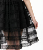 Unique Vintage Black Tiered Sheer Midi Dress