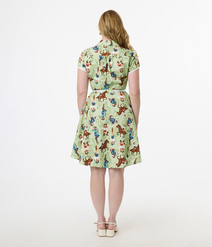 Smak Parlour Western Pin-Ups Cotton Fit & Flare Dress