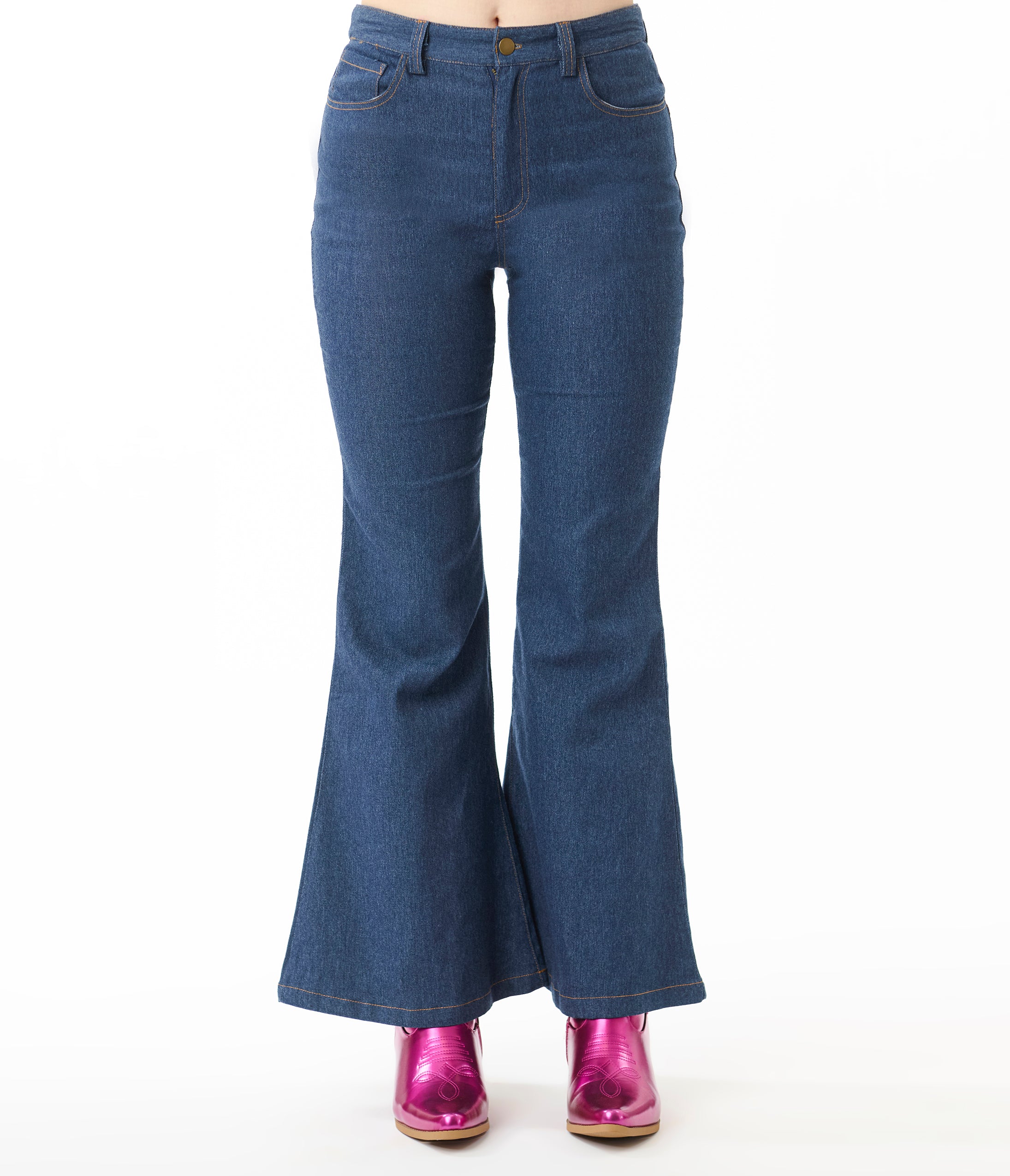 Unique Vintage Blue Denim Western Embroidered Jeans