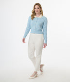 Disney Cats & Dogs Collection by Unique Vintage Blue & Cream Paw Print Cardigan