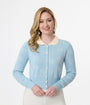 Disney Cats & Dogs Collection by Unique Vintage Blue & Cream Paw Print Cardigan