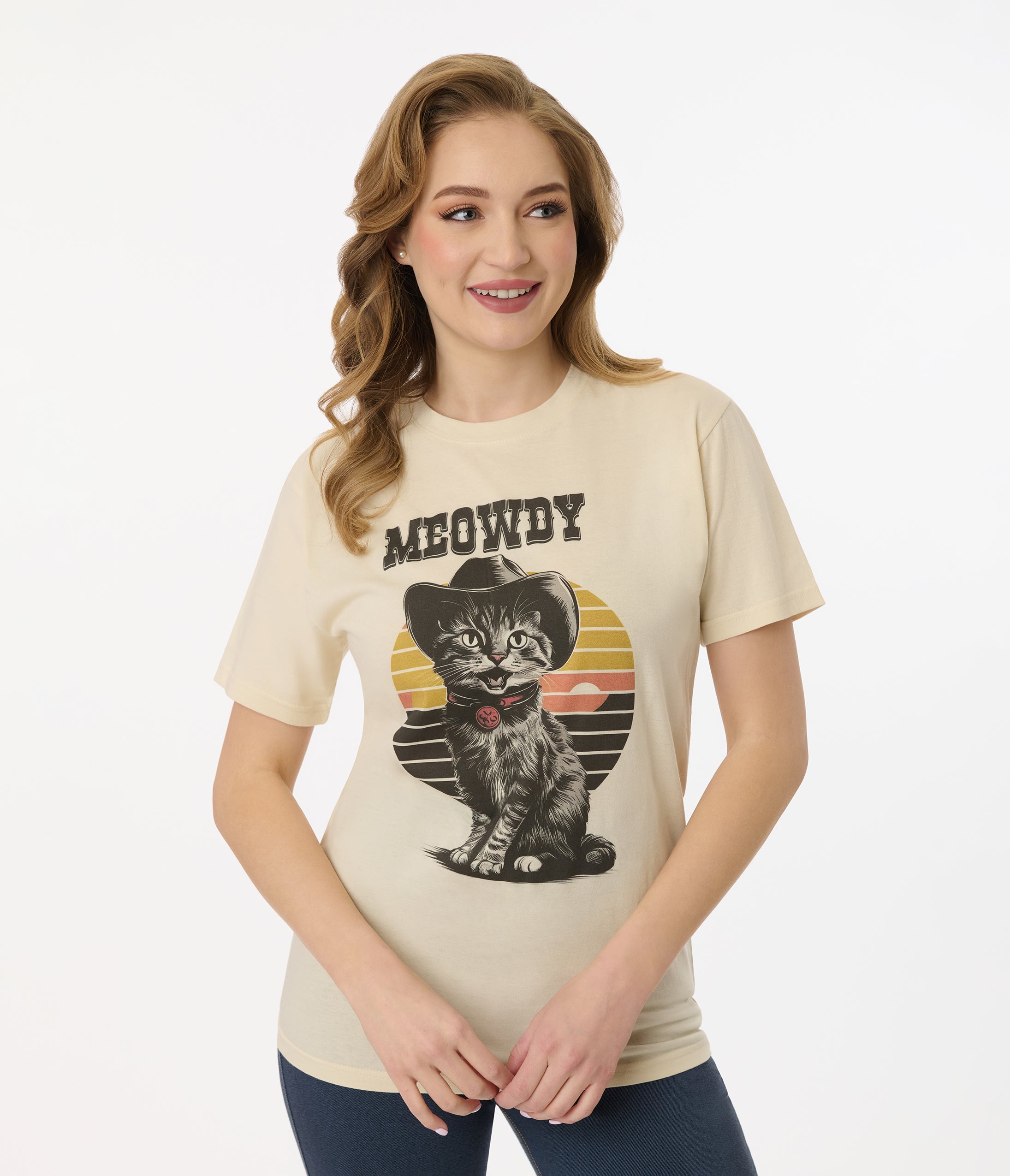 Unique Vintage 1960s Meowdy Cat Unisex Graphic Tee