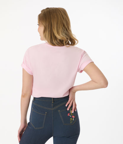 Unique Vintage 1960s Light Pink Wanted Cowgirl Unisex Graphic Tee