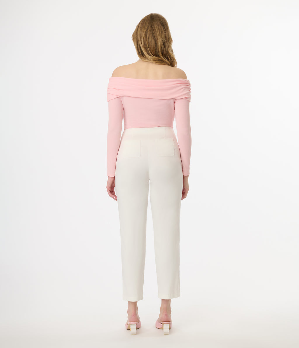 Unique Vintage 1960s White Cigarette Pants