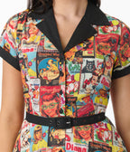 Unique Vintage Magazine Print Alexis Swing Dress