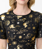 Disney Princess Collection by Unique Vintage Gold Princess Celestial Swing Dress