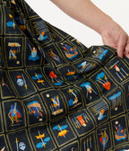 Unique Vintage Plus Size Tarot Cards Sleeveless Cotton Swing Dress