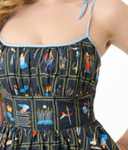 Unique Vintage Tarot Cards Sleeveless Cotton Swing Dress