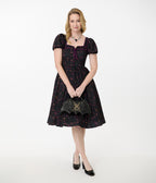 Unique Vintage Mystical Icons Button Front Swing Dress