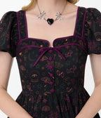 Unique Vintage Mystical Icons Button Front Swing Dress