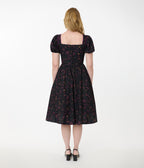 Unique Vintage Mystical Icons Button Front Swing Dress